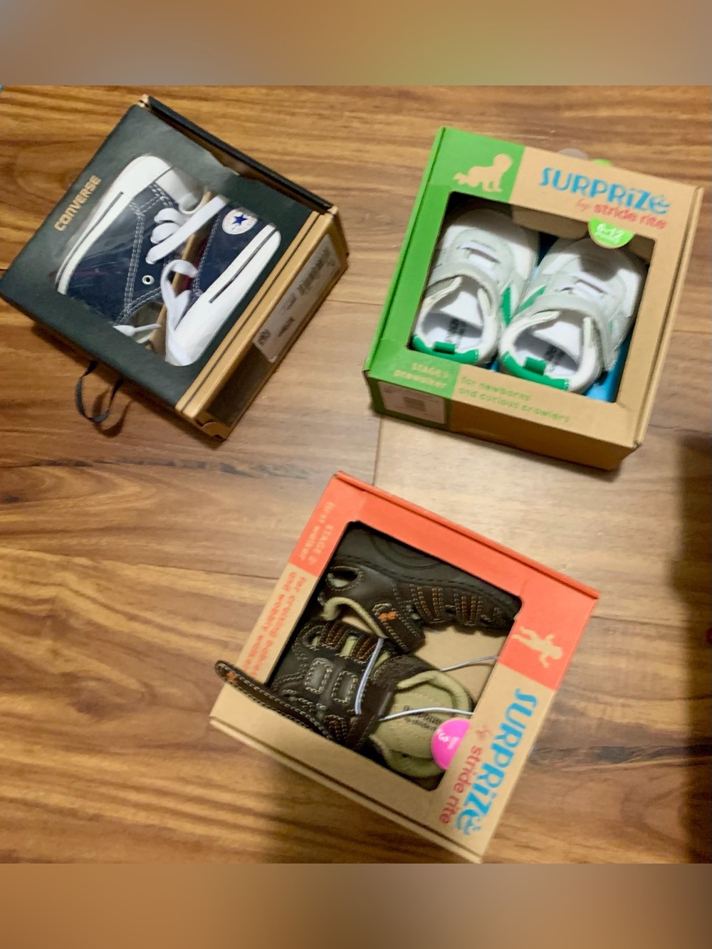 Stride Rite Brown Toddler Sneakers with Hook-and-Loop Strap